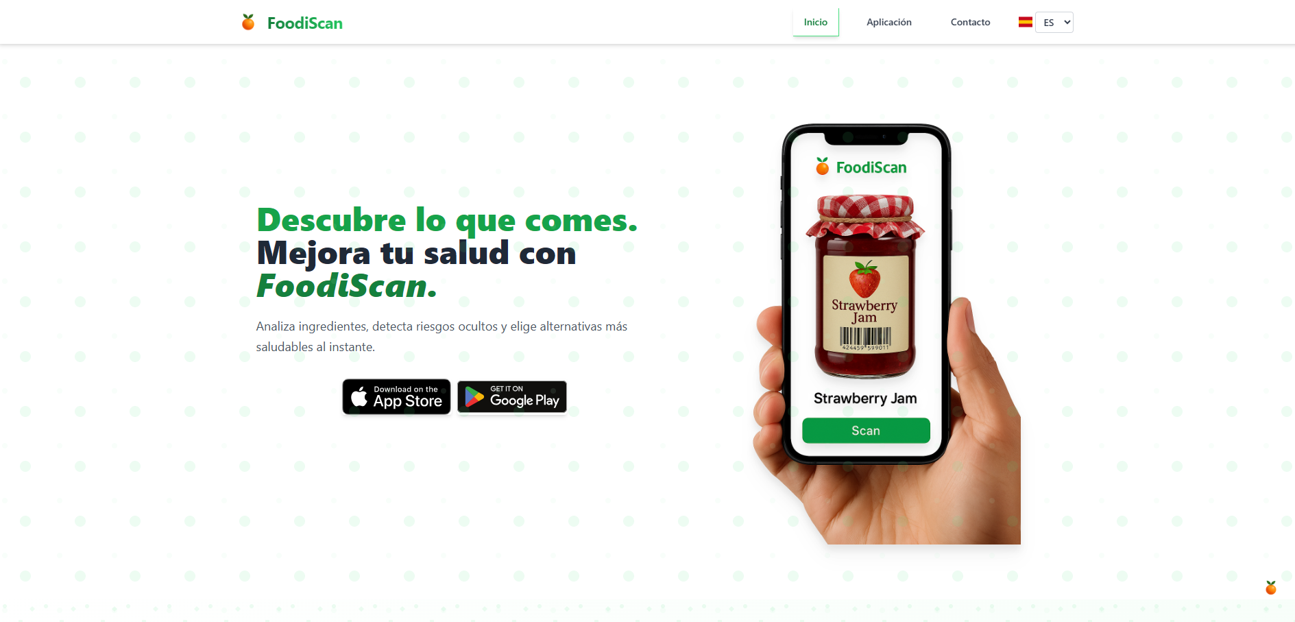 Captura de FoodiScan (web)